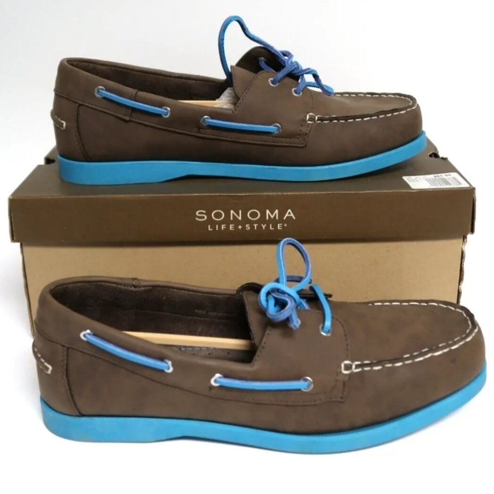Life & style Boat Shoes Men's 8.5 Brown/Blue Y2K‎ Preppy Grungecore Streetwear